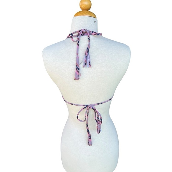 Acacia Swimwear Cannons Triangle Bikini Top That 70s Retro Stripe Fringe Large - Picture 6 of 10